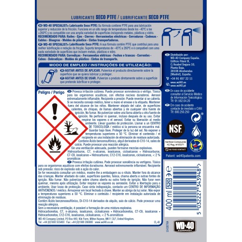 WD-40 SPECIALIST Lubricante seco PTFE Doble Acción